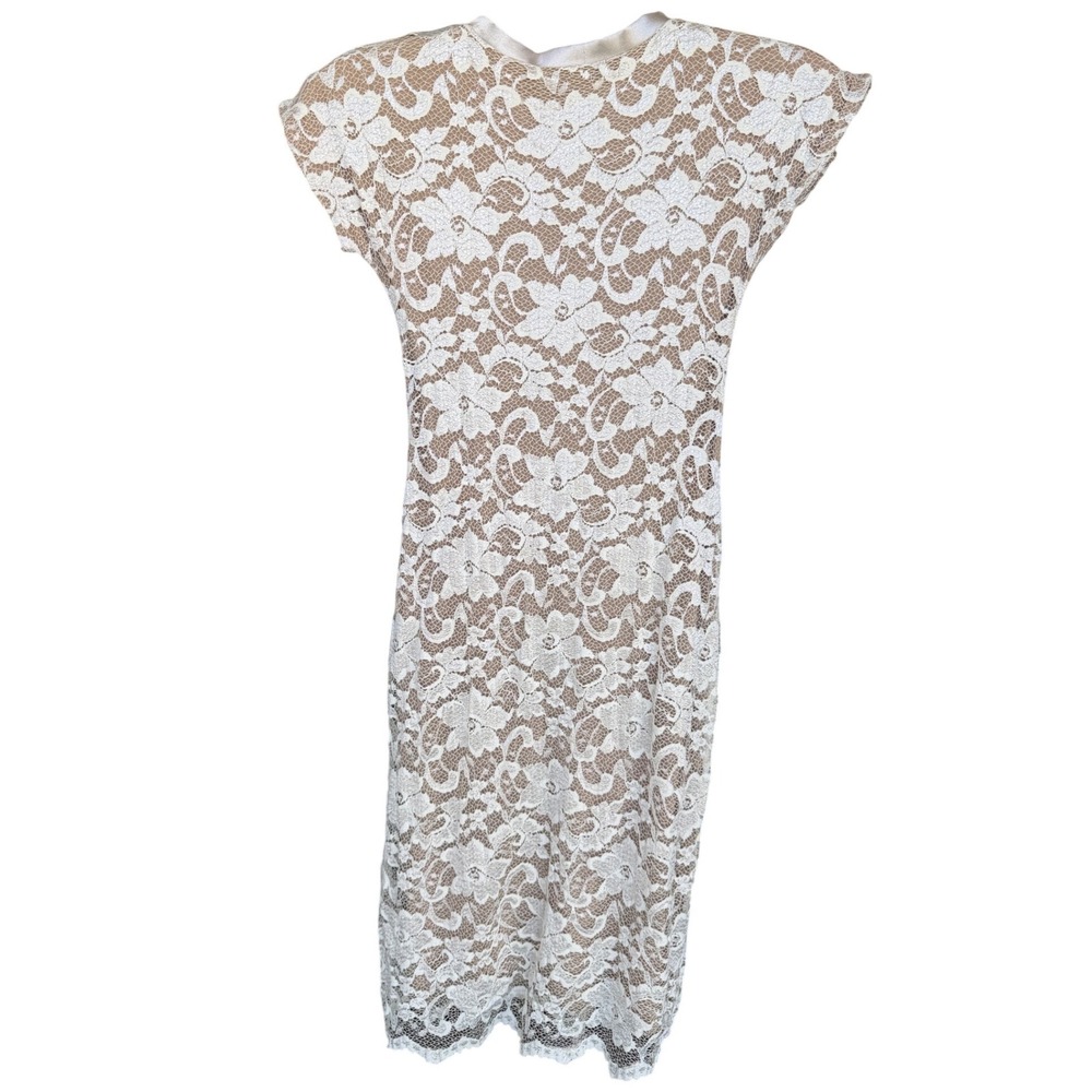 Lace Maternity shoot Baby Shower Special Event dress with Nude Lining Romanticl - Picture 5 of 11